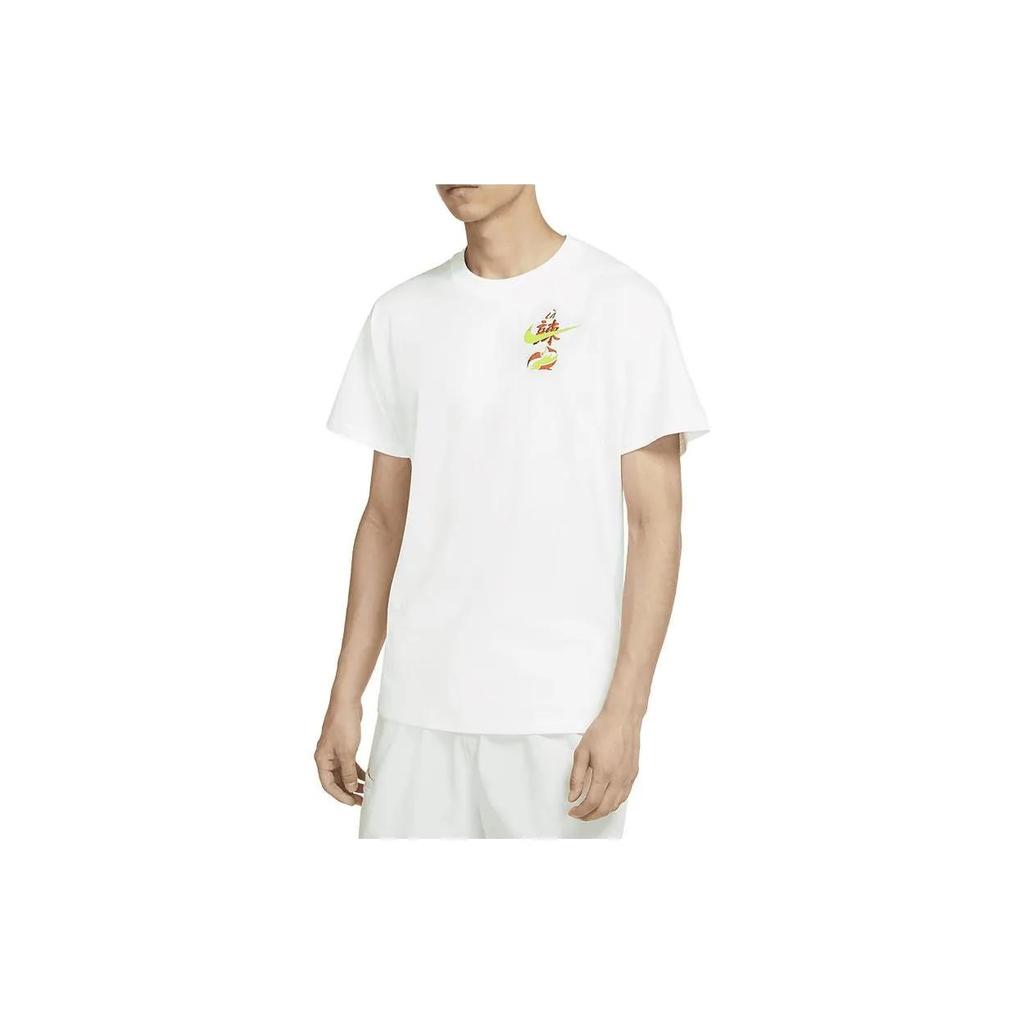 Nike T Shirts Men's White Crew Neck Moderate Straight Fit (Unisex) T-Shirts DO2320 100