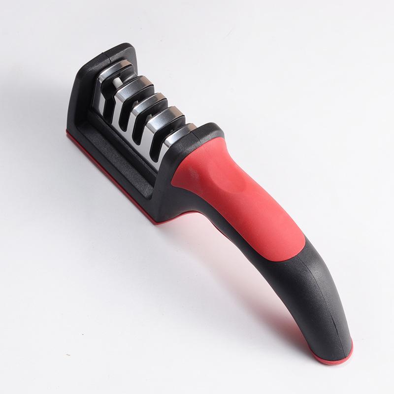 Four-Stage Multifunctional Knife Sharpener with Stone Rod for Household Use