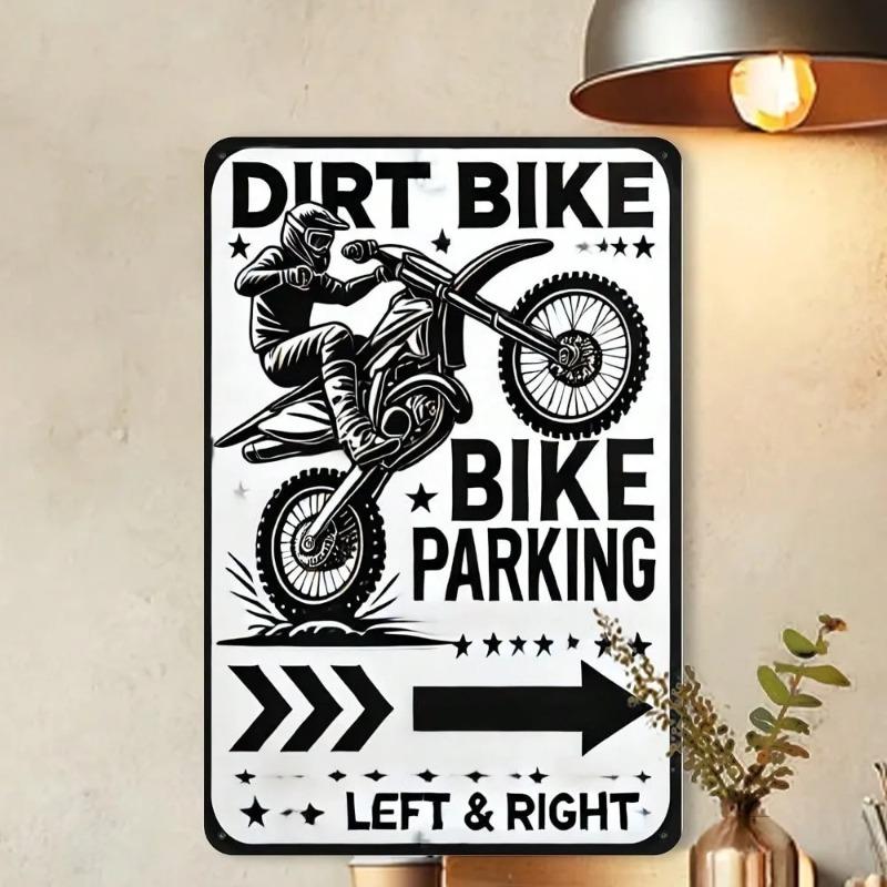 Vintage Motocross Tin Sign Garage Wall Art Dirt Bike Metal Decor