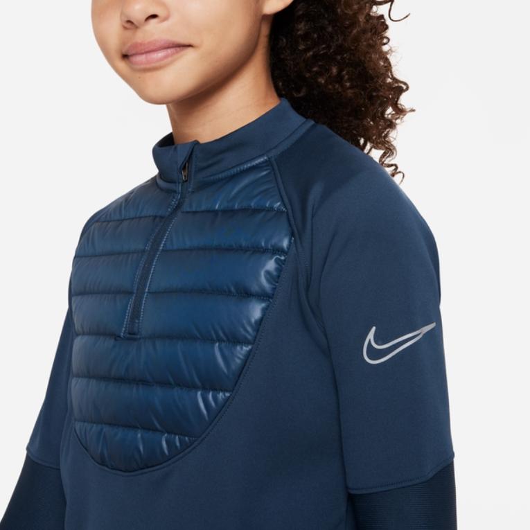 Nike Solid Color Half-Zip Round Neck Pullover Sweatshirt Kids sweatshirt Blue DC9154-454