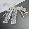 Stylish Phone Ornament With Fabric PVC Design Secure Clip For Key Bags Decoration Beads Lace Bowknot Keychain Pendant