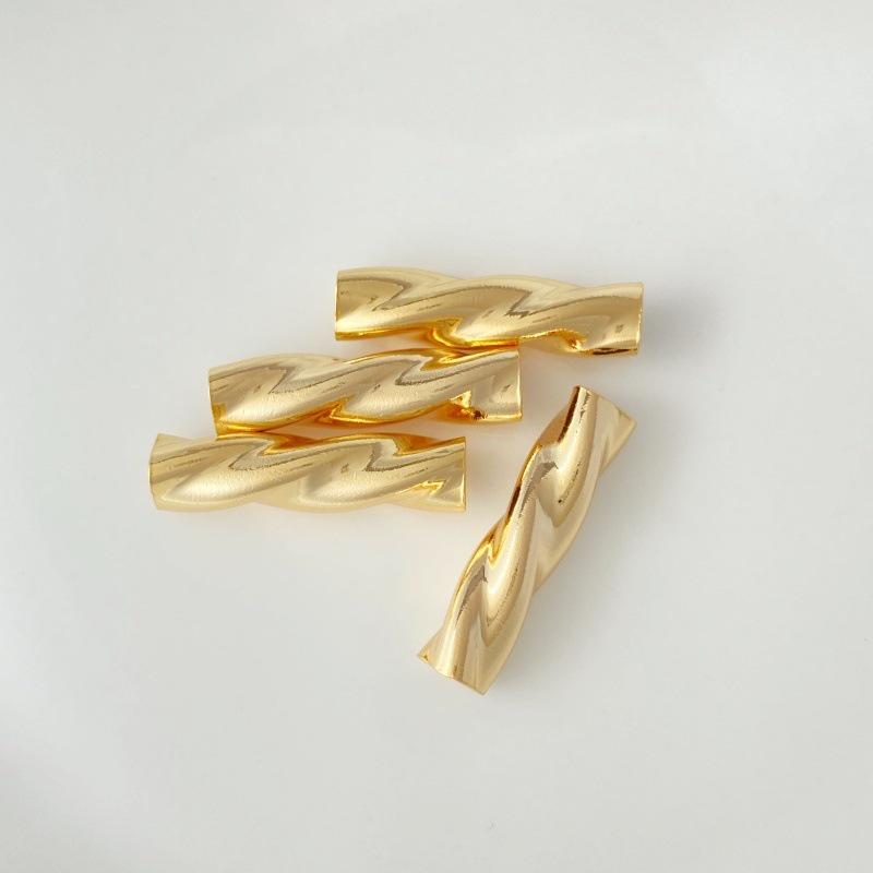 Gold-Plated Twisted Hollow Copper Tube for DIY Jewelry & Clothing Accessories