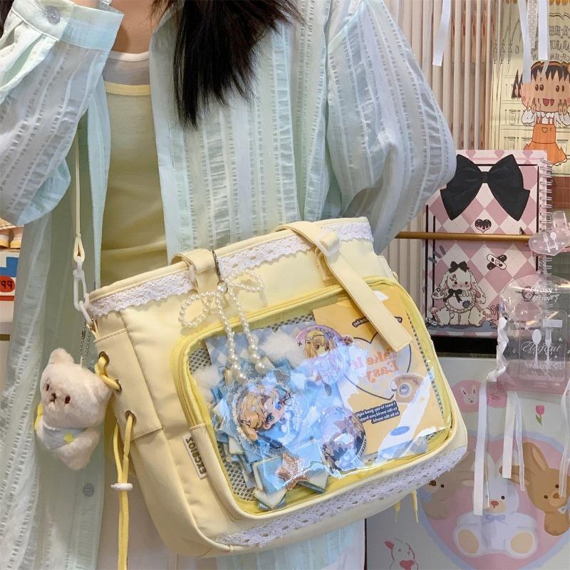 Japanese Ins New High-value, Fresh, Sweet and Transparent Pain Bag, Girl Light and Large-capacity Tote Bag