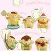 Charming Yellow Pudding Dog Pvc Figurine Set Perfect For Desk Decoration