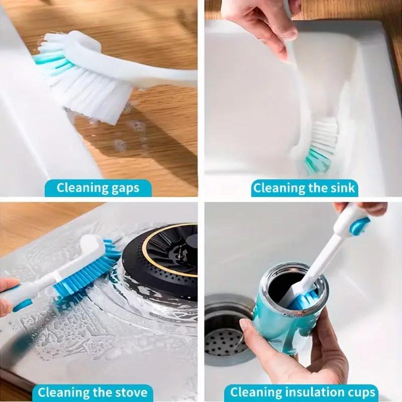90 Degree Right Angle Bottle Cleaning Gap Brush Telescopic Sink Cleaning Brush Air Conditioner Filter Dust Cleaning Brush with Long Handle