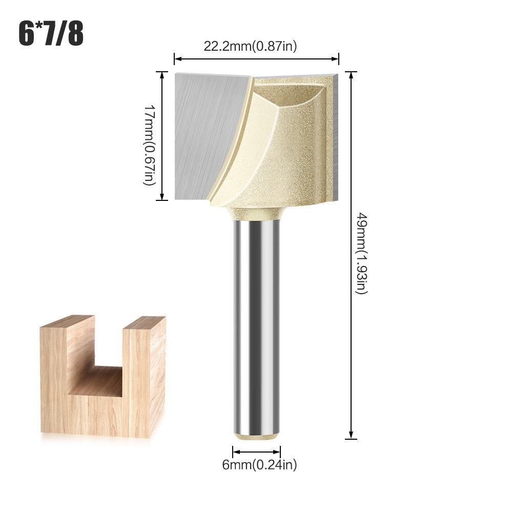 Professional Grade 6 Handle 12 Handle Bottom Cleaning Knife Slotting Knife Flat Bottom Cutter Milling Bottom Engraving Machine Carbide Woodworking