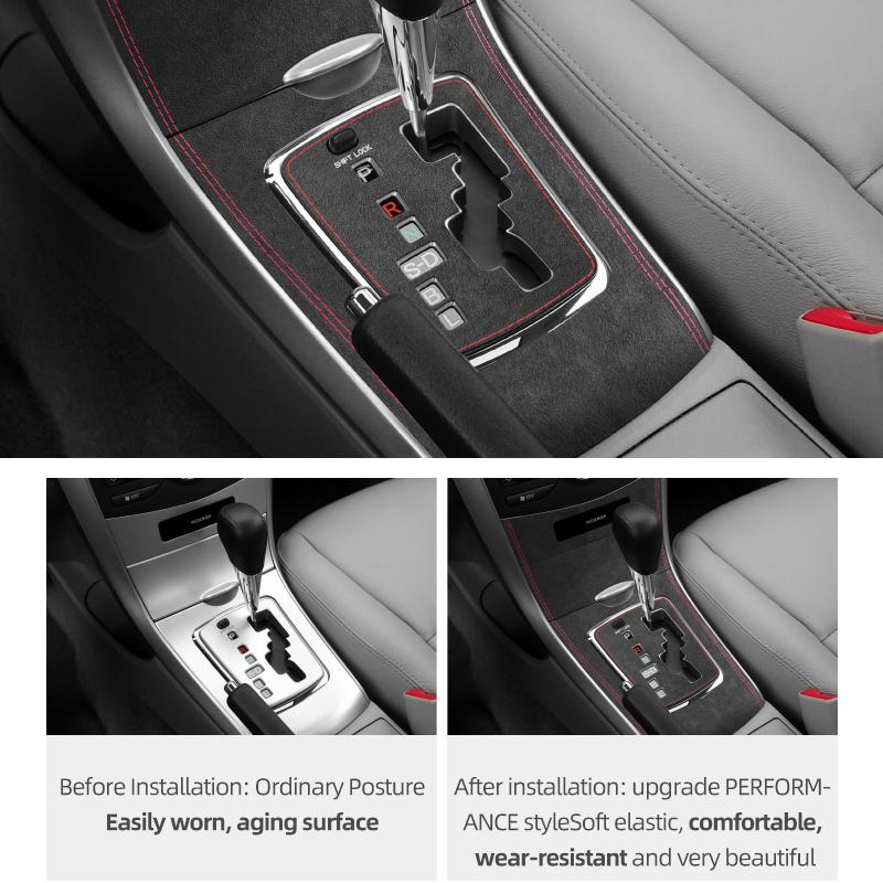 Made of Alcantara Betterhumz For Toyota Corolla E150 E151 2007-2013 Auto Gear Shift Lifter Trim Sticker Car Interior Accessories