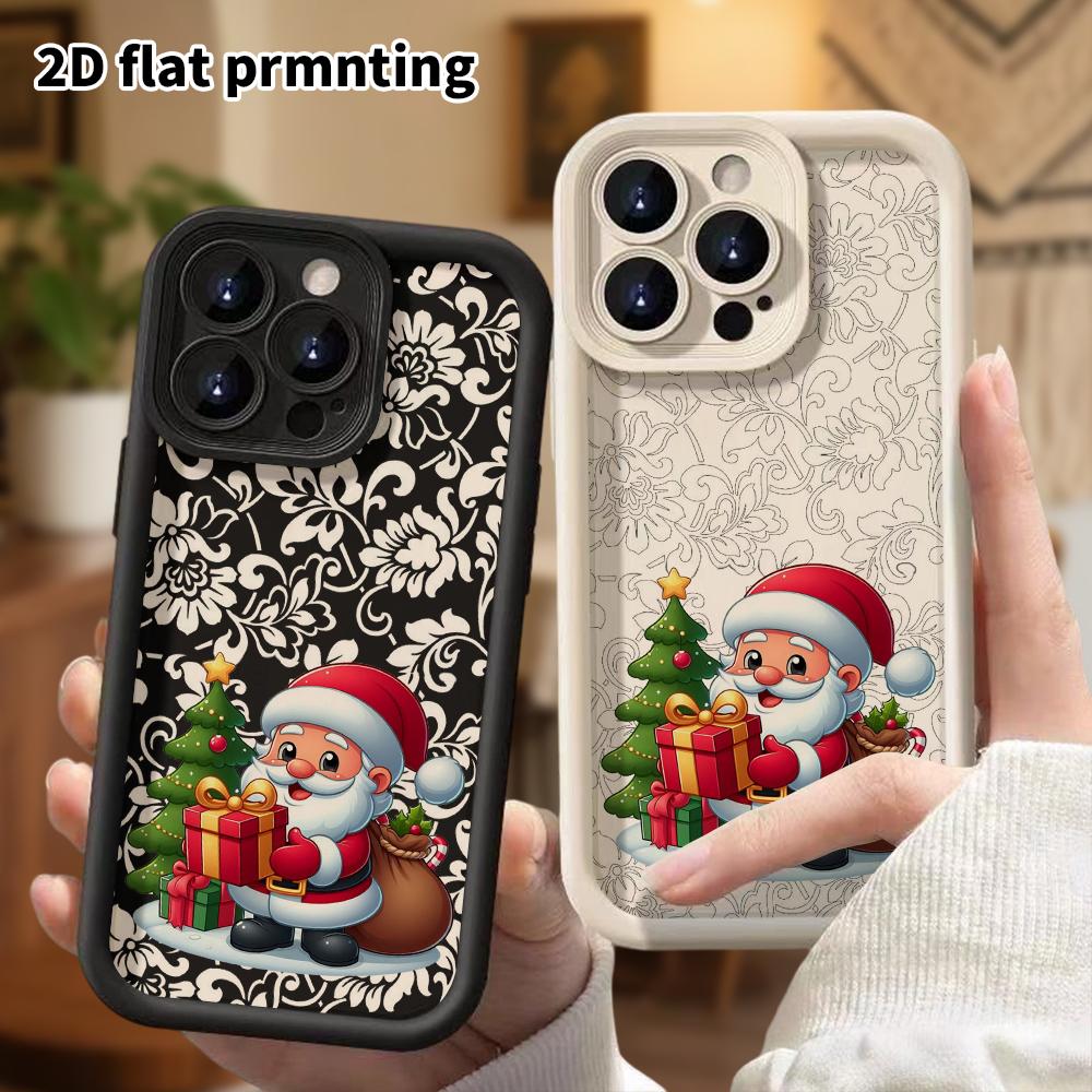 Phone Case: 2D Flat Design Suitable for iPhone 18 17 16 15 14 13 Pro Protective Case, Unisex, Santa Claus, Christmas and Halloween Gift