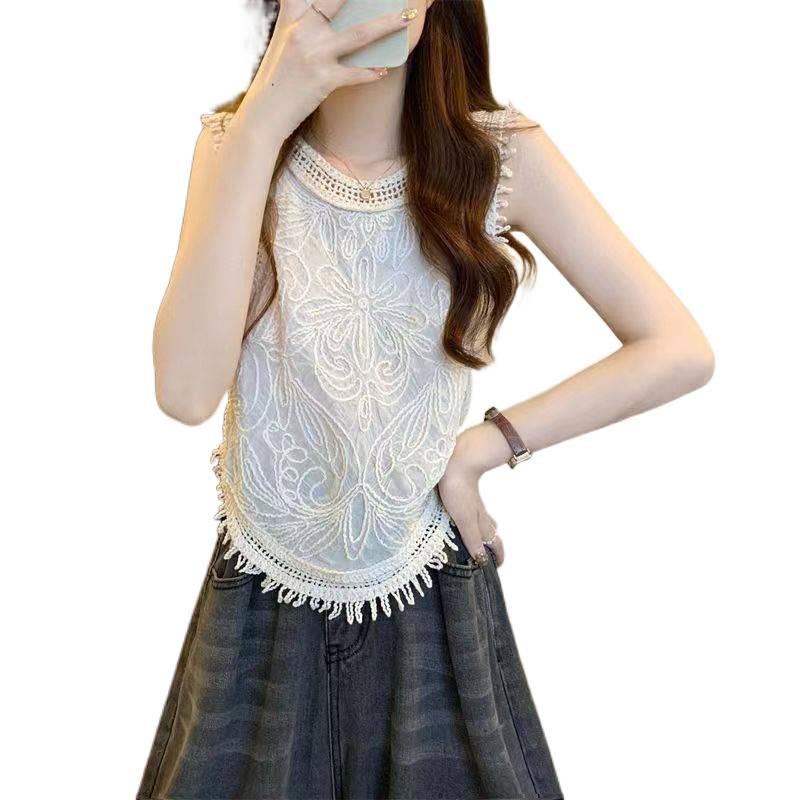 Niche Tassel Crochet Knit Sleeveless Camisole for Women - Summer 2026 Collection