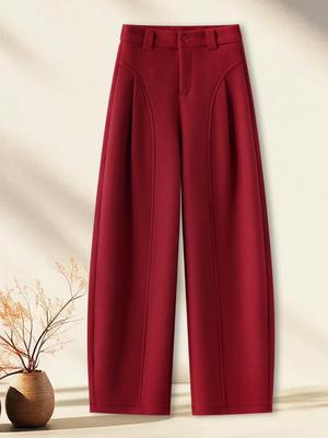 Pantalon Banana Droit Taille Haute pour Femme - Mode Début Printemps 2026, Style Décontracté Amincissant