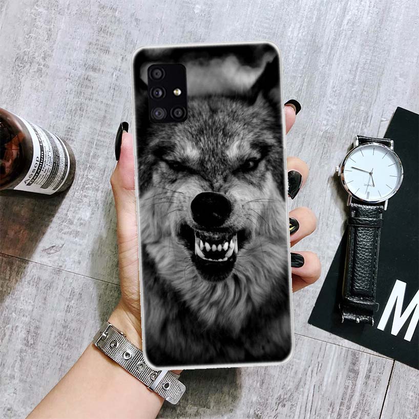 Angry Animal Wolf Fierce Phone Case For Samsung Galaxy A52 A32 A22 A12 A02S A50S A30S A51 A31 AA71 Note 20 Ultra 10 S10 Plus Gal