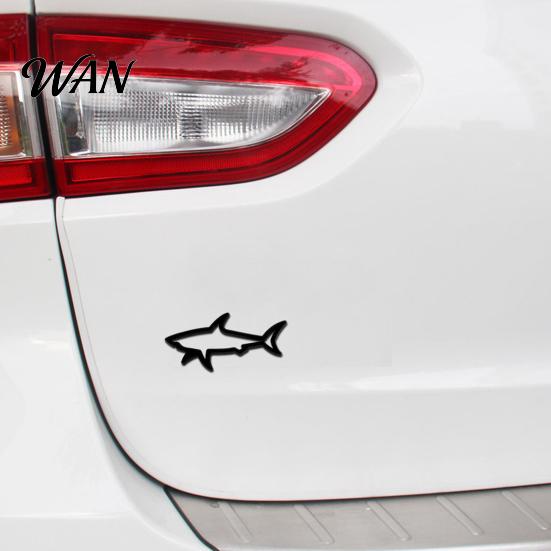 Non-fading Car Sticker Zinc Alloy Shark 3D Hollow Out Animal Decal for Vehicle Side Creative Badge Motorcycle Electric Vehicles Long-lasting