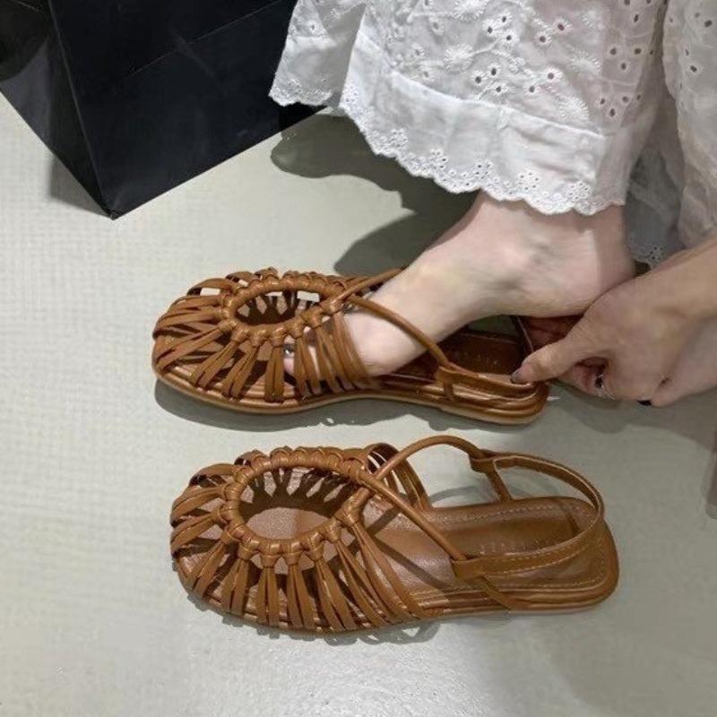 Women Flats Sandals Designer Summer Casual Shoes Slingback 2025 New Trend Comfort Shoes Beach Slippers Dress Sandalias Mujer
