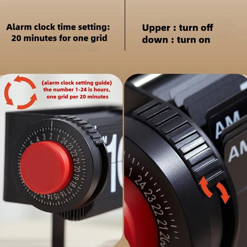 Metallwecker Automatische Seite Luxus Drehwecker Digital Stille Ästhetische Uhren Einzigartige Kreative Kunst Nachttisch Desktop Dekor Wecker
