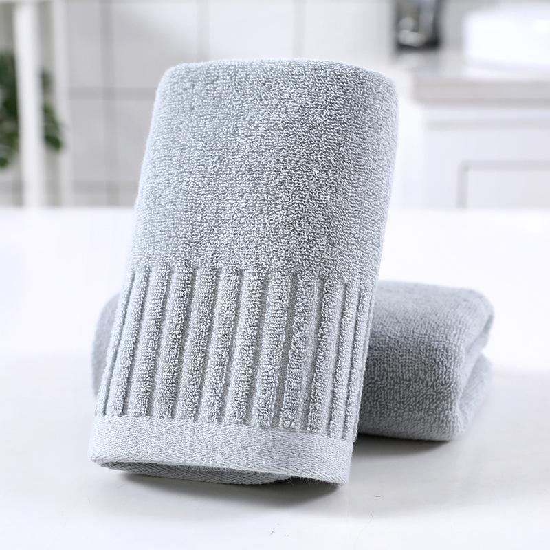 Vertical Stripe Soft Cotton Face Wash Towel - Solid Color for Employee Gifts