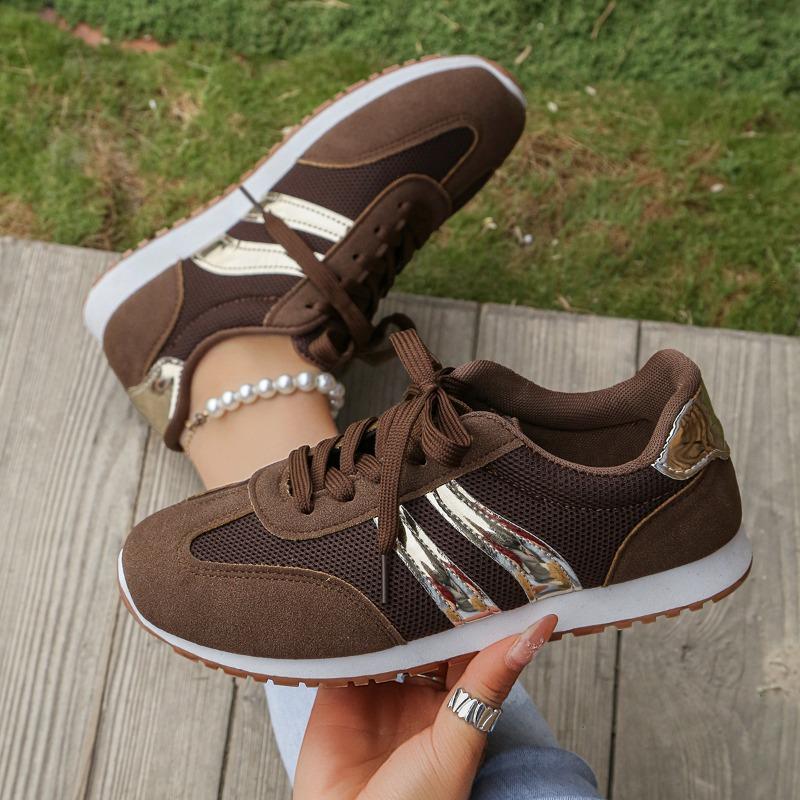 Women's Spring Flat Casual Sports Board Shoes, Retro Training Style Versatile Footwear, Available In Large Sizes.