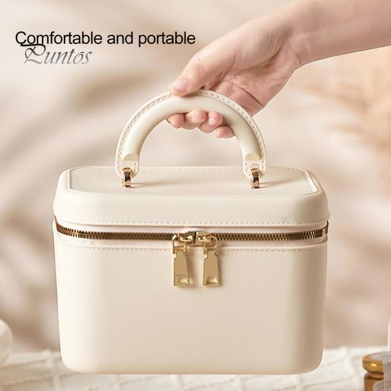 Travel Toiletry Bag with Handle Large Capacity Zipper Closure Waterproof Portable Cosmetic Bag Makeup Organizer