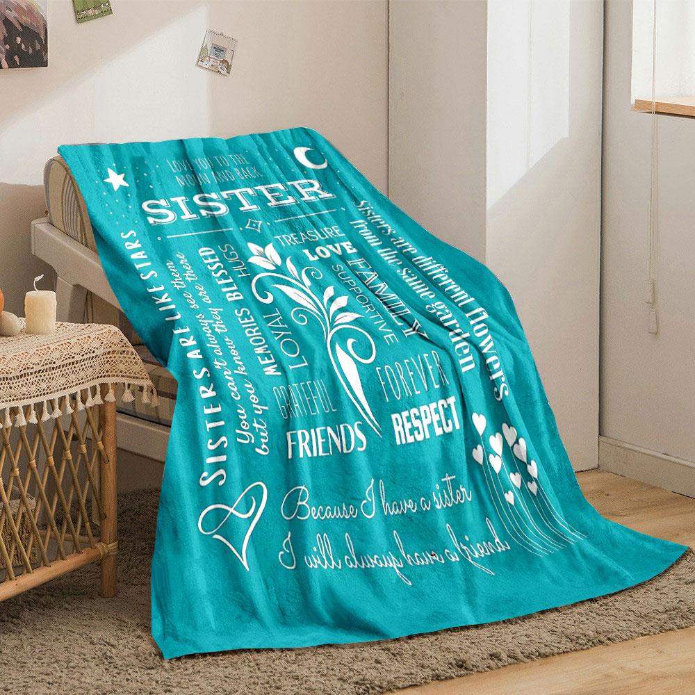Sister Themed Cozy Blanket Bedroom Blanket for Livingroom Couch Lunch Break Soft Throw for Friend's Festival Gift