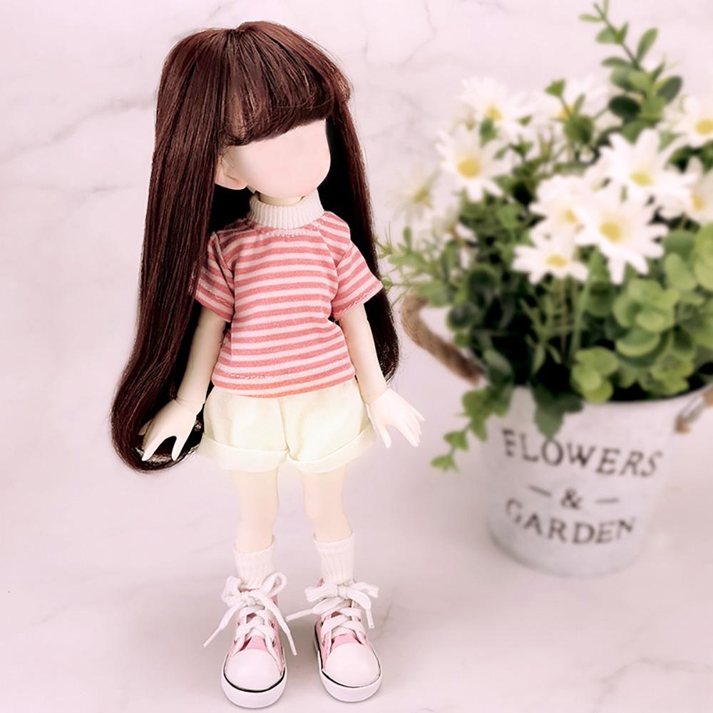 30CM Doll Clothes Fashion Stripe Undershirt Casual Wear Shorts Tooling Style Jeans Pants For 11.5" 1/6 BJD Dolls Accessories