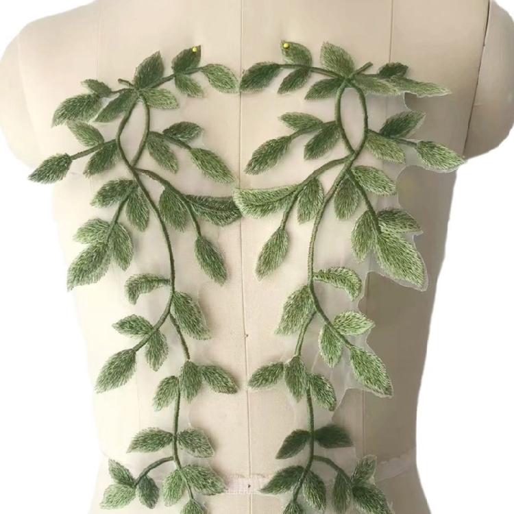 Elegant Leaf Patches Sew on Bannner Repair For Clothing Applique Patches Sequined Patches Sew On Craft