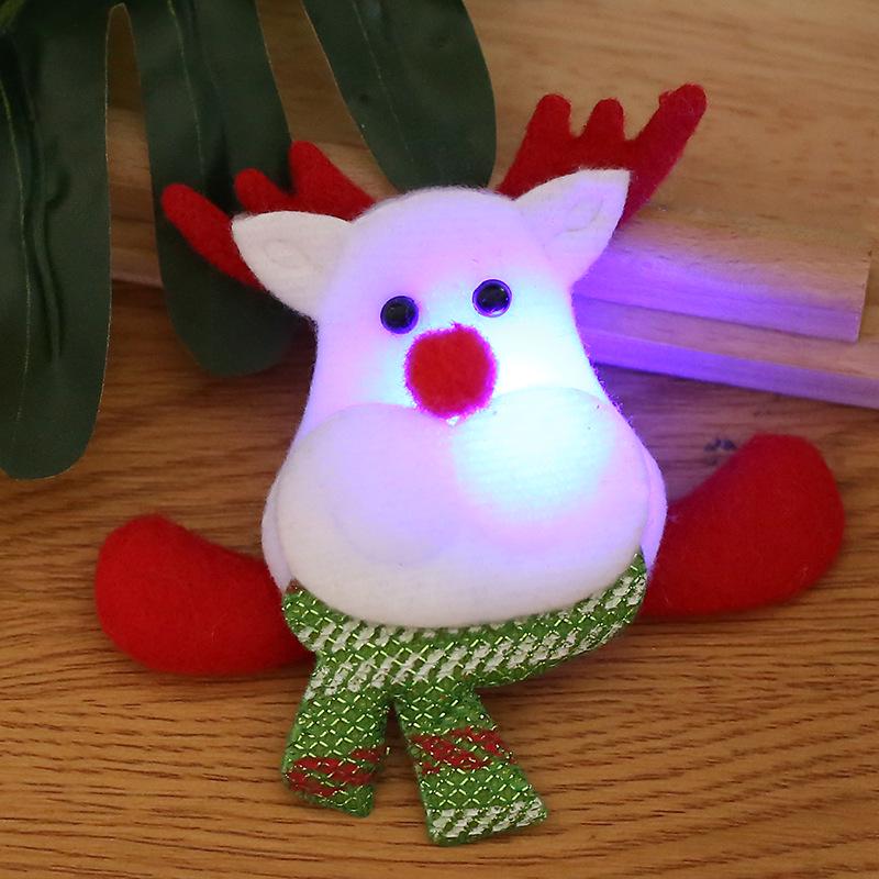 Children s Christmas Cartoon Luminous Brooch Pin - Festive Ornament Badge
