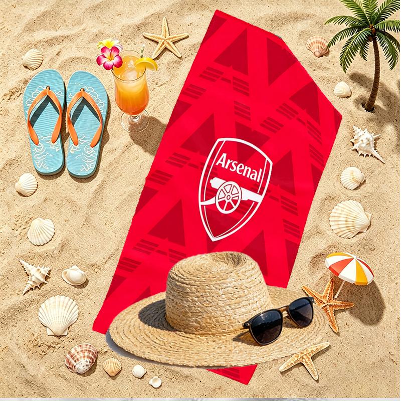 Football Team Print Beach Towel, Versatile Lightweight Absorbent Beach Towel for Pool Surf Yoga Bathroom, Perfect Birthday Holiday Gift
