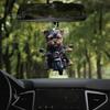 Akrylátový prívesok do auta Šteniatko jazdí na motocykli Závesný prívesok so šnúrkou na uchytenie Ľahký ornament na spätné zrkadlo Prívesok so zvieratkom Interiér auta