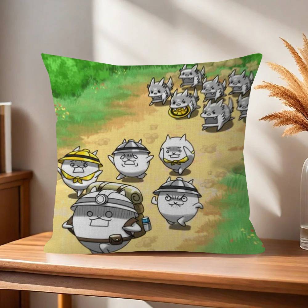 Game BBattle Cats Anime  Cushion Cover Inches Farmhouse Decor Home Throw Pillow Covers for Couch Decorations