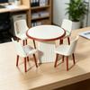 Doll House Ornaments, Miniature Living Room Table and Chair DIY Scene Model Kit, Doll House Decor Accessories for Photo Props, Gift for Collectors