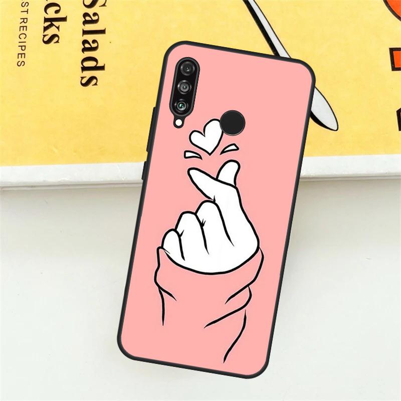 Kpop Finger Heart For Huawei Nova 12i 7i 8i 11i Y73 Y72 Y61 Y91 Y90 Y70 Y60 9 10 SE 11 Pro P30 P40 Lite Case