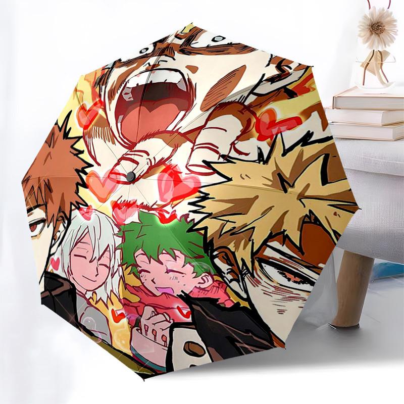 1pc Outdoor Umbrella with Anime Characters - Automatic Opening/Closing, Portable Tri-Fold Design, 8-Rib Iron Frame, Perfect Gift for Fans, Travel