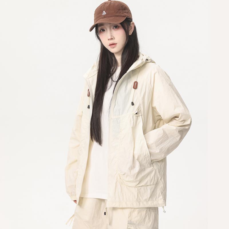Sunscreen Clothing, Women's Ice Silk Anti UV, Summer Lightweight And Breathable Sports Jacket, Women's Hooded Skin Jacket, Women's Jacket