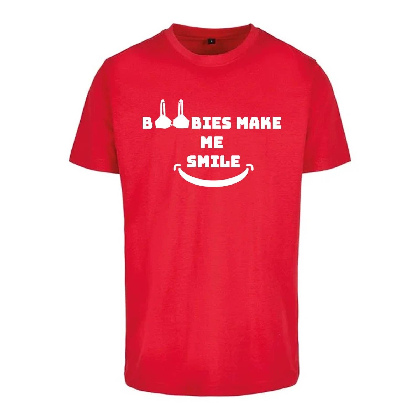 Unisex T-Shirt - Boobies make me smile - Novelty Funny Humour Secret Santa 2XL