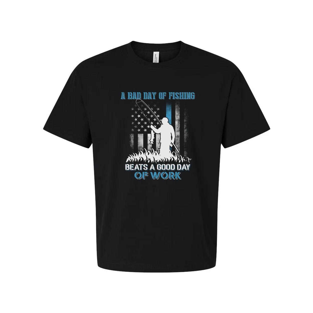 Unisex Fishing Themed Graphic T Shirt Slogan A Bad Day Of Fishing Beats A Good D M