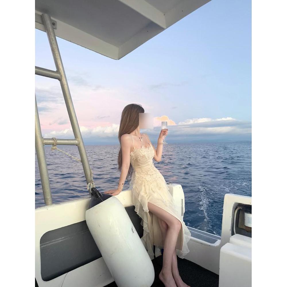 Girl Sanya Seaside Vacation Suspender Dress Female Summer Lotus Leaf Edge Beautiful Fairy Dress