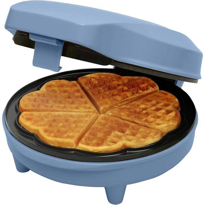 Bestron Gaufrier pour gaufres classiques en forme de cœur, Gaufrier avec revetement anti-adhesif pour gaufres en forme de cœur, Desi
