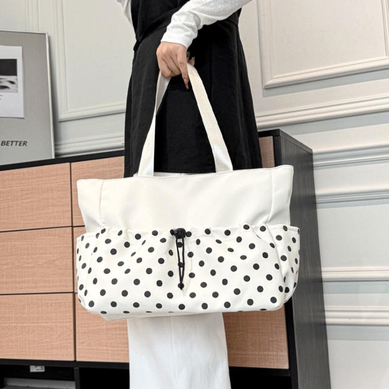 Women Polka Dot Tote Bag Spring Large Capacity Casual Underarm Casual and Simple Shoulder Bag High Appearance Commuting Bag