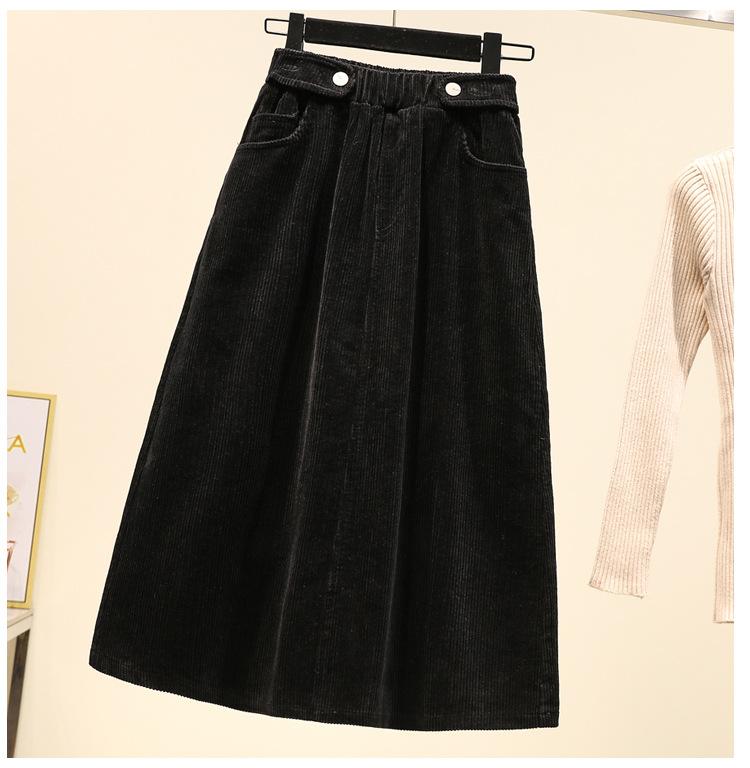

Winter Corduroy Half Length A-line Half Length Skirt For Women L