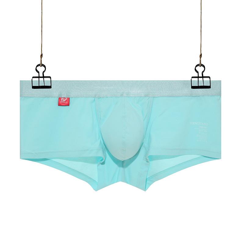 Boxers pour hommes Printemps et Été Couleur Unie U Convexe Séparé Espace Silo Coton Respirant