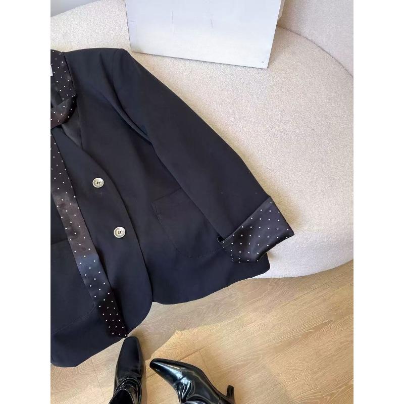 Women Black Blazer Autumn Slim Fit Stylish Office Jacket Fashionable Tailored Suit for Casual Wear
