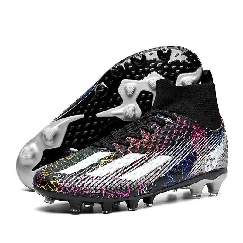 Factory direct sales explosive football shoes boys high-top long nails broken nails students grass training game sports shoes