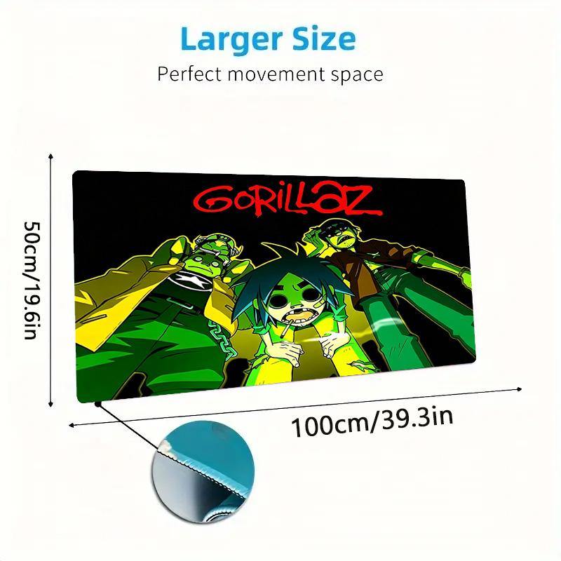 Gorillaz Color Mouse Pad Large Gaming Table Cushion Non-slip Laptop Tablet Big Mousepad XXL Mat Mini PC Playmat With Lock edge