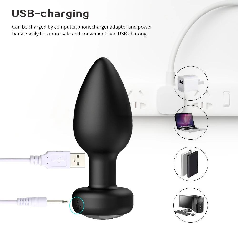 Anal Plug Vibrator for Men Wireless Remote Control Butt Plug Portable Massager Dildo Vibration Sex Toys for Male Adult Toys 18