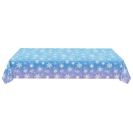 3/6 Pack Christmas Tablecloth Winter Holiday Snowflake Dining Tablecloth Plastic Disposable Table Cover for Christmas Party Decoration