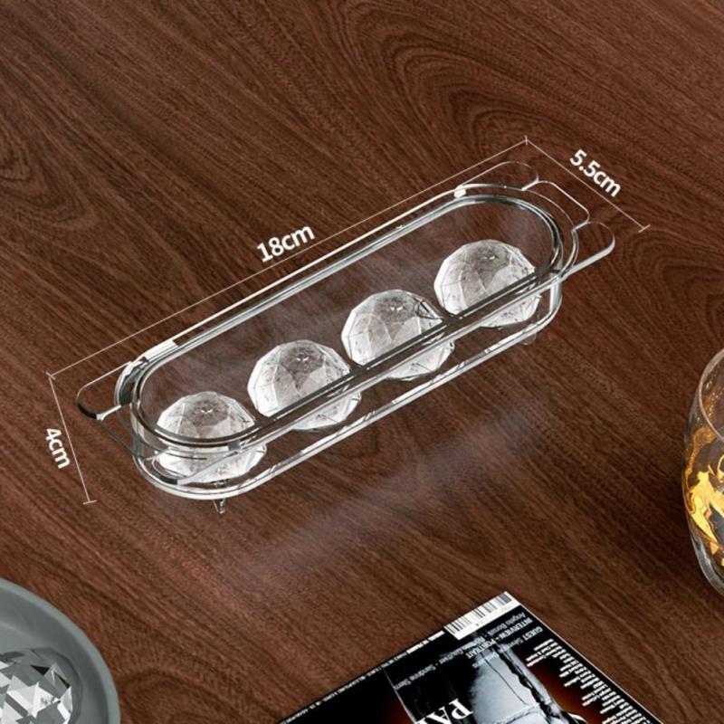 

Набор из 3 форм для льда, многоразовые, 3 размеров, поднос для кубиков льда для морозильной камеры, большие формы для кубиков льда с крышкой, 4 ячейки, форма для изготовления бриллиантовых ледяных шариков