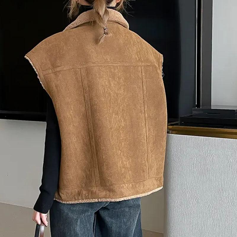 Vest for Women Sleeveless Tops Solid Color Sweater Vest Oversize Loose Versatile Casual Sleeveless Coat Vest Top