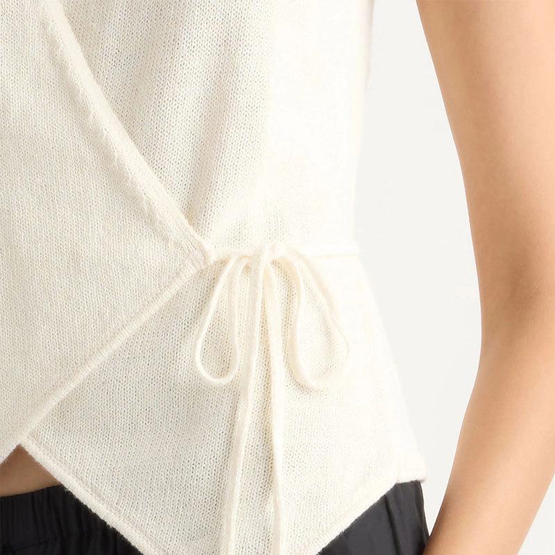 European and American New Sexy Lace-up Vest Vest Wrap Shirt V-neck Slim-fitting Sleeveless Knitted Top Sweater Women