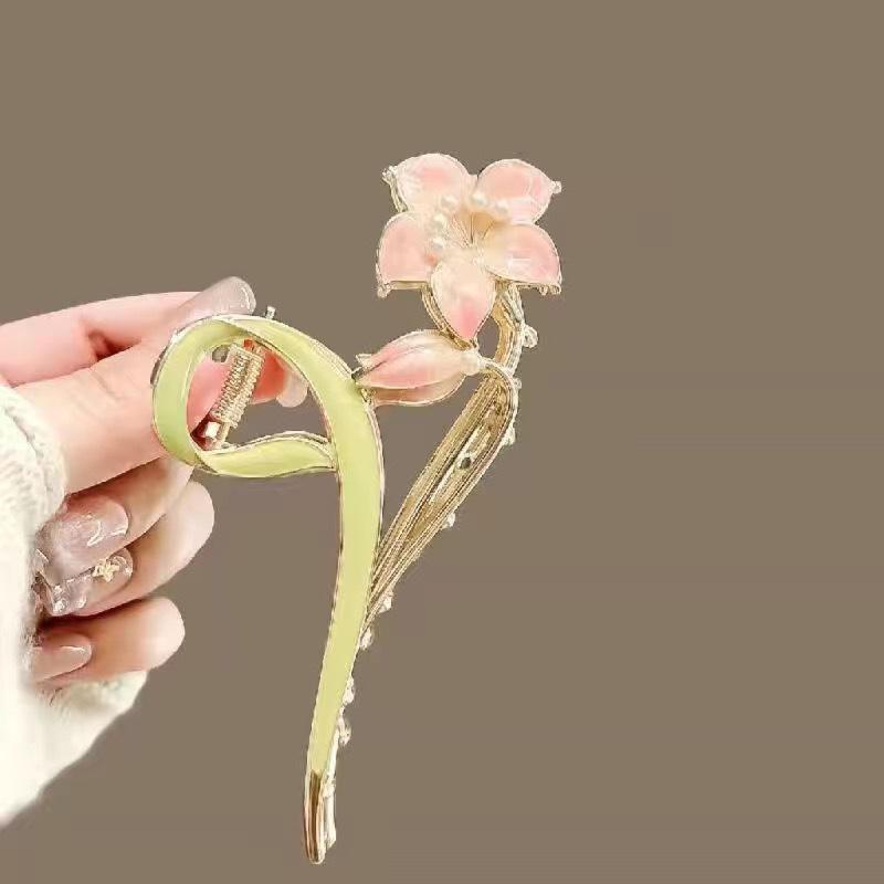 1PC Temperament Grab Clip Gardenia Back Of Head Grab Clip Tulip Shark Clip Large Sweet Super Fairy Premium Multi-Coloured