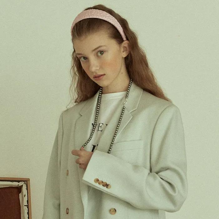 [Elizabeth Moments] Light Pink Jacquard Headband