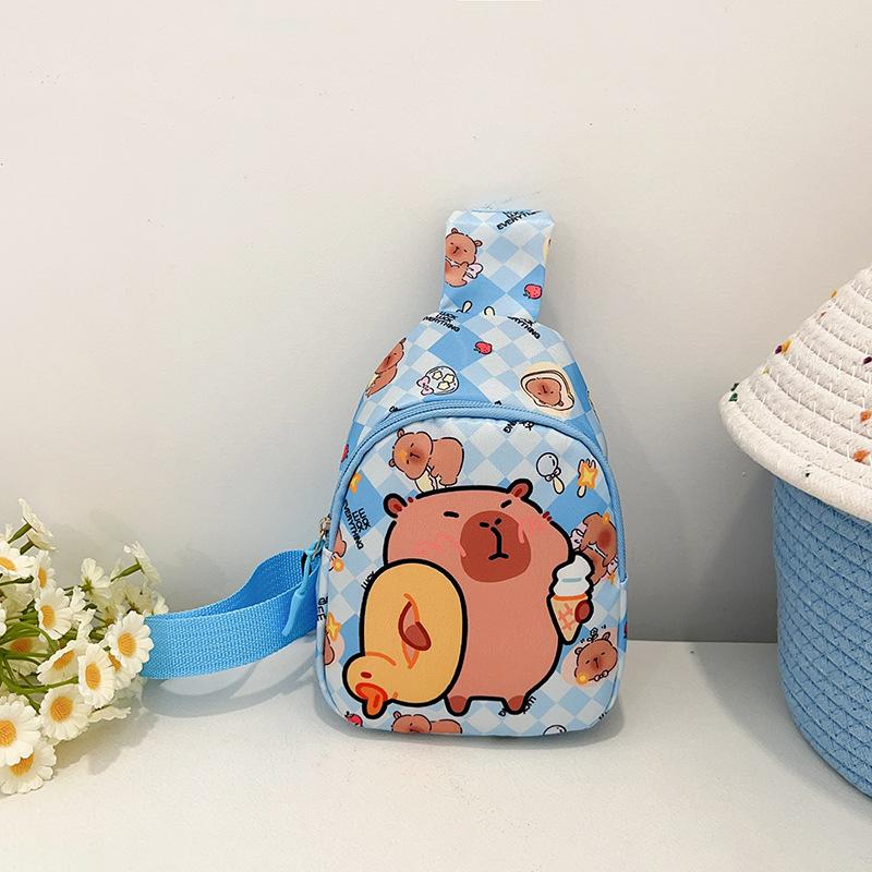 

Новая сумка-мессенджер для мальчиков и девочек, милая мультяшная, большой вместимости, повседневная, универсальная, на плечо, детская нагрудная сумка небесно-голубой